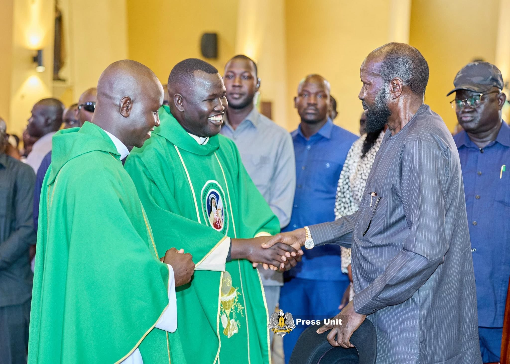 President Kiir congratulates newly ordained Catholic priests in Juba